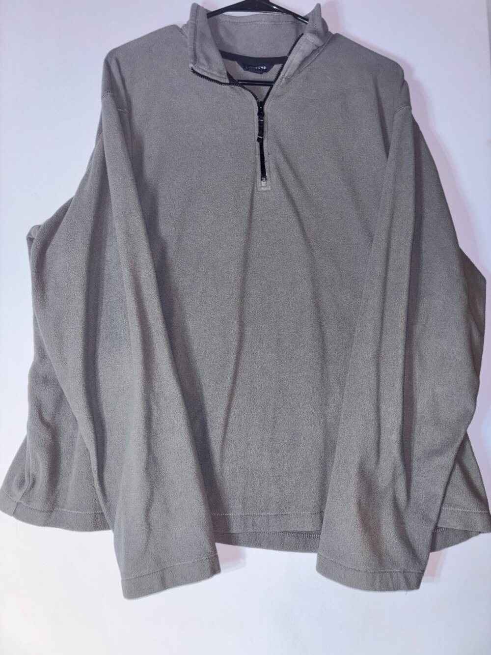 Lands' End Grey 1/4 Zip Fleece Pullover Jacket Size XL 46-48